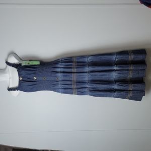 LAPIS Bodycon Strech Tiered Denim Dress Size PS (Pettite Small)